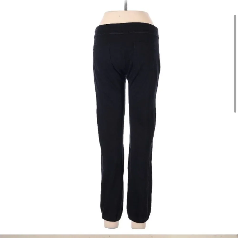 James Perse 100% Supima Cotton French Terry Black Low-Rise Back Pocket Joggers 2